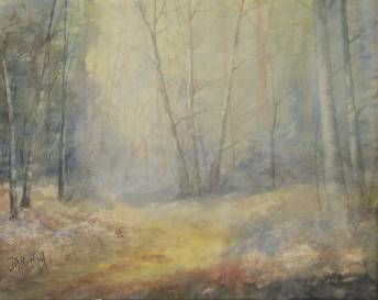 John Crook : Path in a Misty Forest