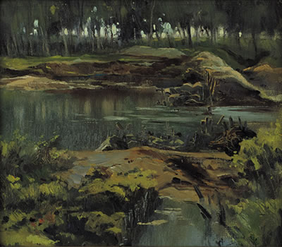 Marcello Boglione : Paesaggio fluviale, 1914