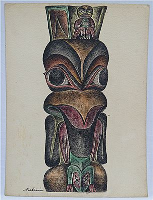 Helmi Juvonen : 9-Part Totem Drawing