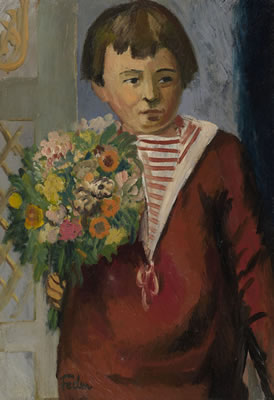 Adolphe Feder : Boy with Flowers