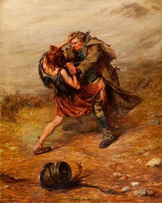 John Pettie : TUSSLE WITH A HIGHLAND SMUGGLER