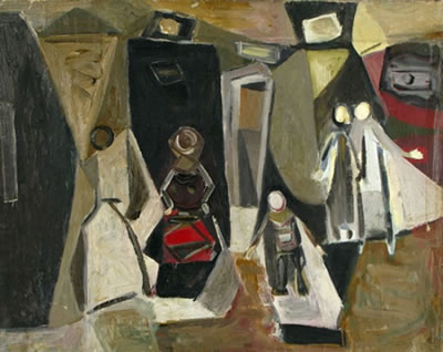 David Messer : Figures in a Street