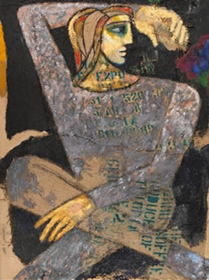 Menachem Gueffen : Woman in a Gray Dress