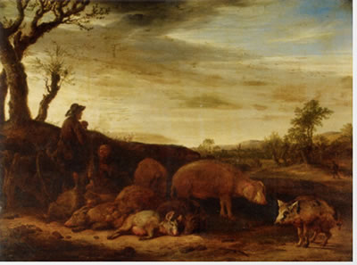 Paulus Potter : Les fermiers et leurs cochons