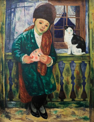 Arthur Kolnik : Boy and Cat