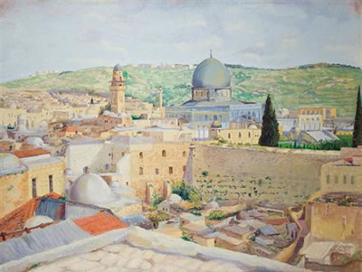 Jakob Eisenberg : Jerusalem. The Wailing Wall