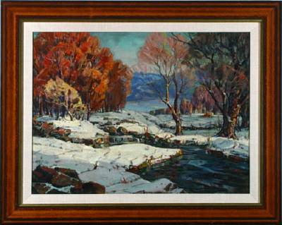 Eugene Frandzen : Stream in Winter Landscape