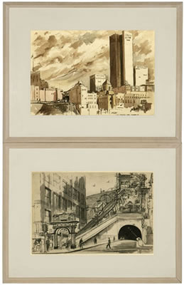 David Blower : Two works: ''Angels Flight Railway'' and ''Los Angeles From Figueroa St''