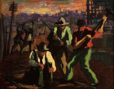 John Christopher Smith : Laying the Rails, Los Angeles (circa 1924)