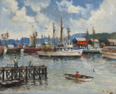 Jan Domela : Harbor at Monterey