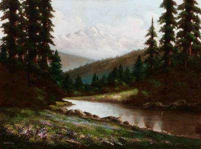 Richard DeTreville : River in mountain landscape