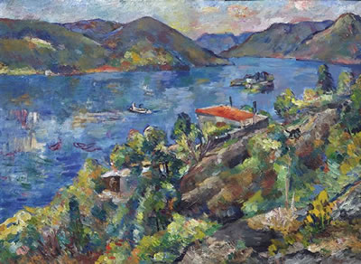 Manfred Henninger : View of the Lago Maggiore