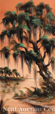 Charles Handford : A pair of paintings of 'Bayou Scenes'