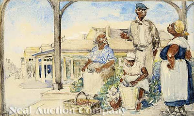 Charlotte Therese Darche : Vegetabale Sellers at the French Market, New Orleans