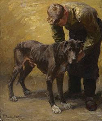 Emanuel Hegenbarth : Mann mit Dogge