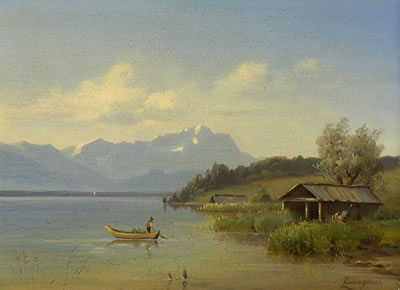 Anton Zwengauer : Am Ufer des Starnberger Sees.