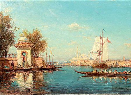 Alfredo Caldini : Vue de Sainte Sophie, Istanbul