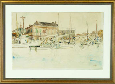 Pop (George Overbury) Hart : Oyster Boats, New Orleans