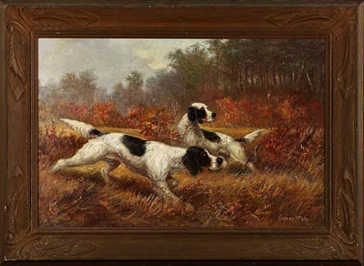 Verner Moore White : English Setters in a Landscape