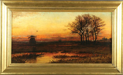 William Macy : Sunset Marsh with Dutch Caps