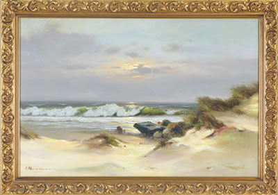 Horst Altermann : Seascape with the sun beginning to set