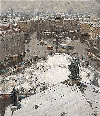 Edvard Yakovlevich Virgikovsky : Vue de Léningrad en hiver