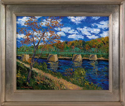 William Jachwak : Walking Bridge at Lumerville Bucks County