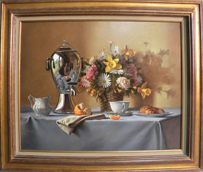 John Edward Bannon : Still Life with Coffee Urn