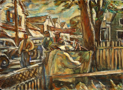 LaForce Bailey : UNTITLED (ARTIST, PROVINCETOWN STREET SCENE)