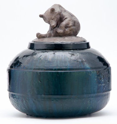 Frederick George Richard Roth : Squat Stoneware Lidded Vessel