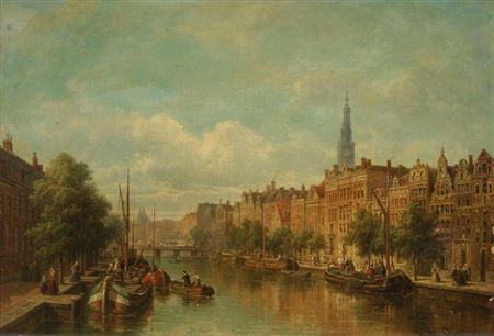 Pierre-Justin Ouvrie : Le canal du Musée à Amsterdam, 1868