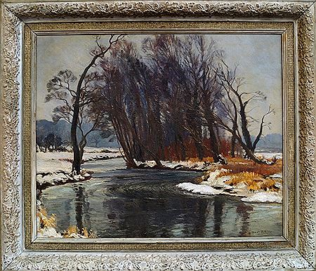 Wilfred Stanley Pettitt : Winter River Scene