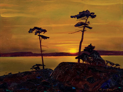 Charles Comfort : SUNSET, MONUMENT CHANNEL, GEORGIAN BAY