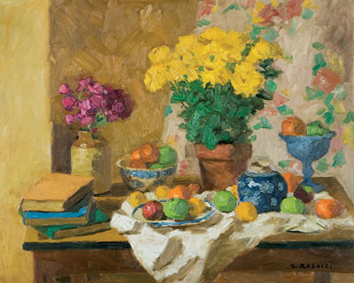 William Goodridge Roberts : STILL LIFE WITH YELLOW ASTERS