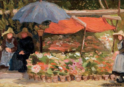 John Young Johnstone : QUAI AUX FLEURS, PARIS