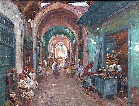 Leon Giffard : Rue de la Médina à Tunis