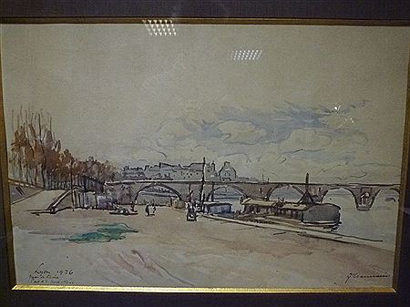 Jacques Traversier : Vue d'un quai du Rhône, au fond la Guillotière