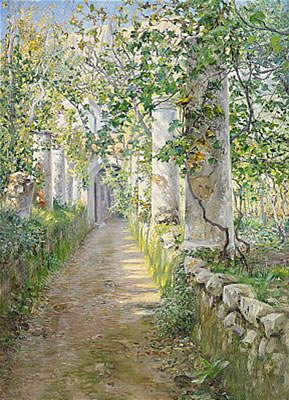 Anshelm Leonard Schultzberg : Pergola - motiv från Capri