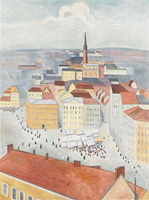 Einar (Johan Einar) Jolin : Kornhamnstorg - Stockholm från söder