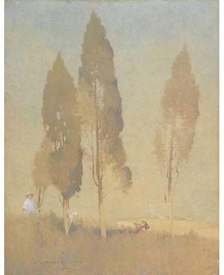 Jesse Jewhurst Hilder : LANDSCAPE WITH BOY AND GOATS