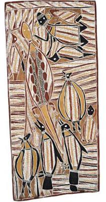 Mick Magani : Woman Hunting (on eucalyptus bark)