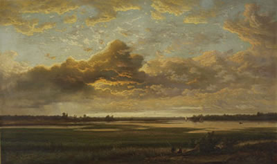 Ferdinand Alexander Wust : SUNSET RIVER LANDSCAPE