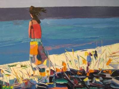 Sidney Smiley : Girl standing at the shore