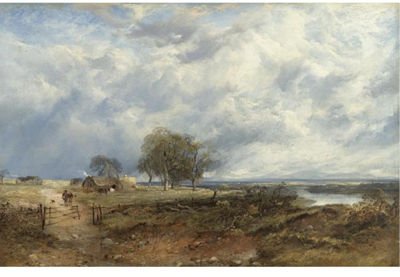 Horatio McCulloch : NEAR THE RIVER TAY