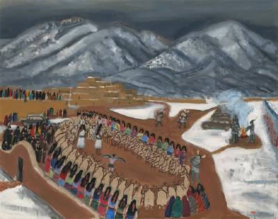 Helen Greene Blumenschein : Deer Dance, Taos Pueblo