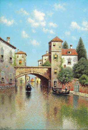 George Drew : Gondolas on the Canal