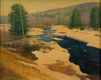 Fred Hamilton Daniels : River in Winter