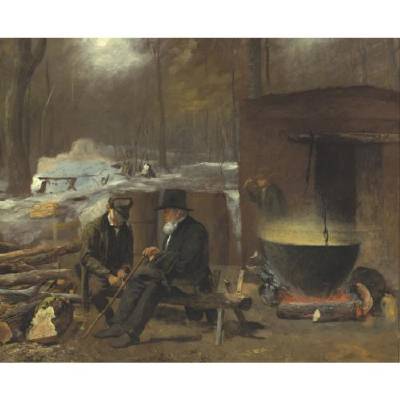 Eastman Johnson : At the Camp-Apinning Yarns and Whittling