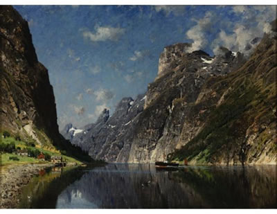 Adelsteen Normann : A VIEW OF A FJORD