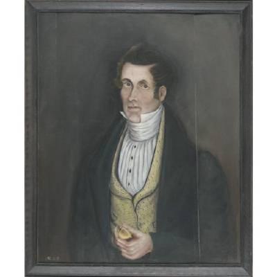 Asahel Lynde Powers : Portrait of a Dark-Haired Gentleman